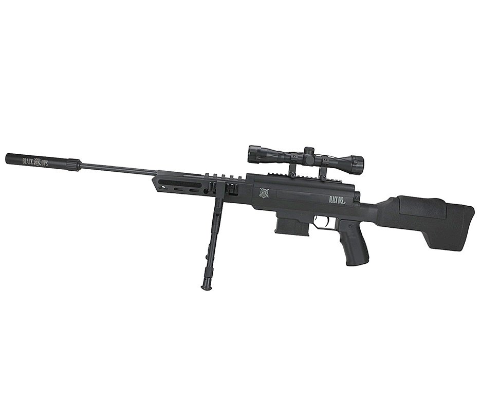 Carabina De Pressão Sniper Black Ops Cal 5,5mm Gas Ram 60kg Rossi + Luneta 4x32 (OUTLET)