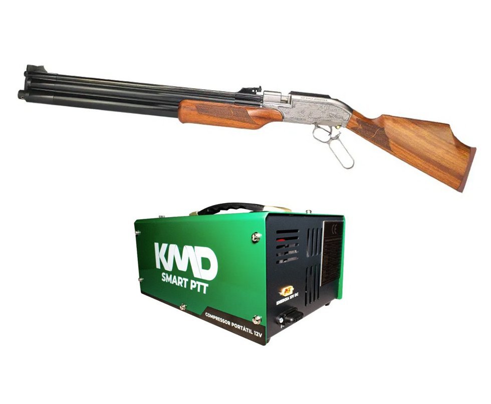 Rifle Sumatra 500 Under Lever Action - Calibre 5.5 Mm + Compressor de ar para PCP Compacto portátil 300BAR 110V/220V/12V
