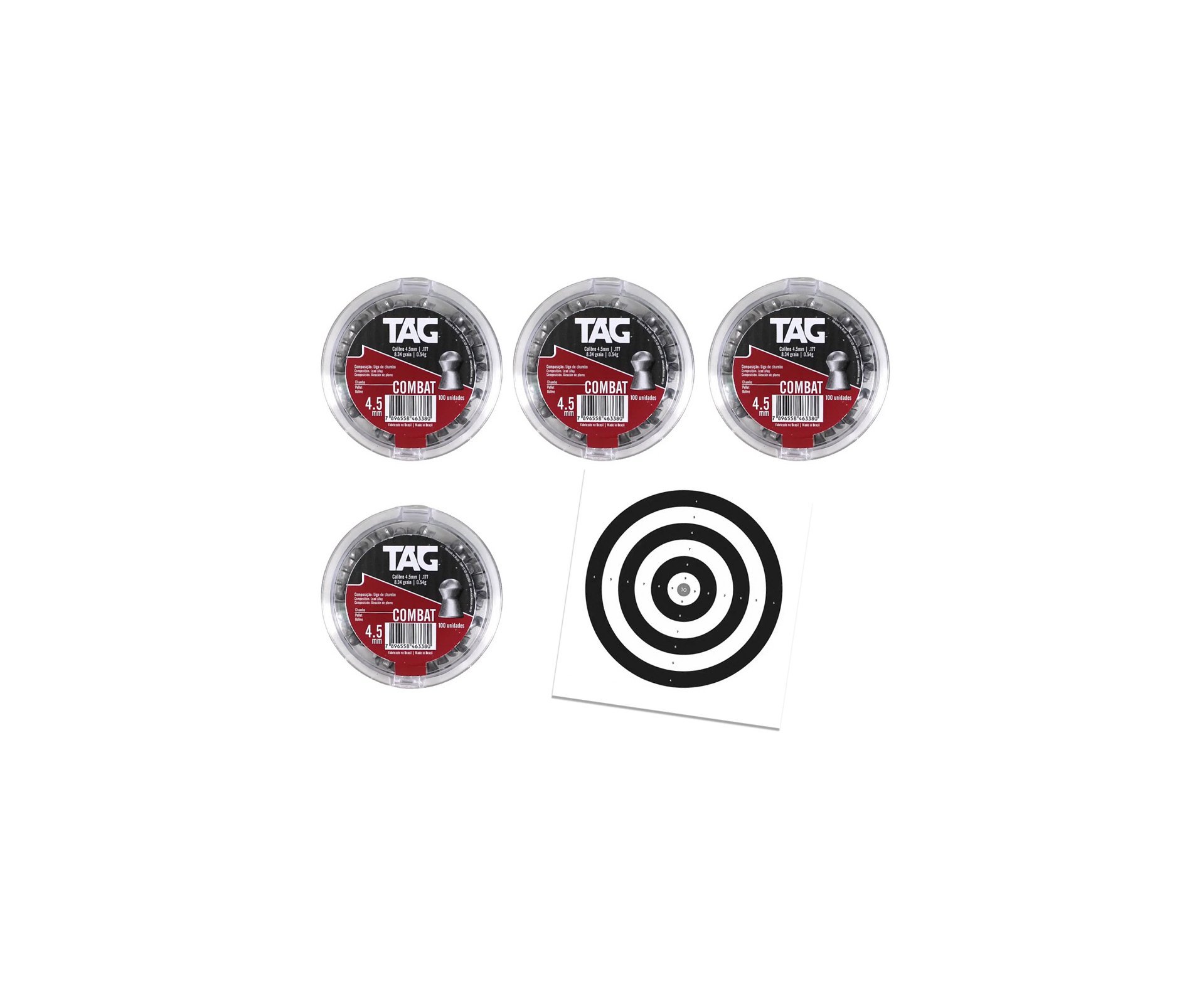 Kit 4 latas Chumbinho Diabolo tag 4,5mm + Alvos