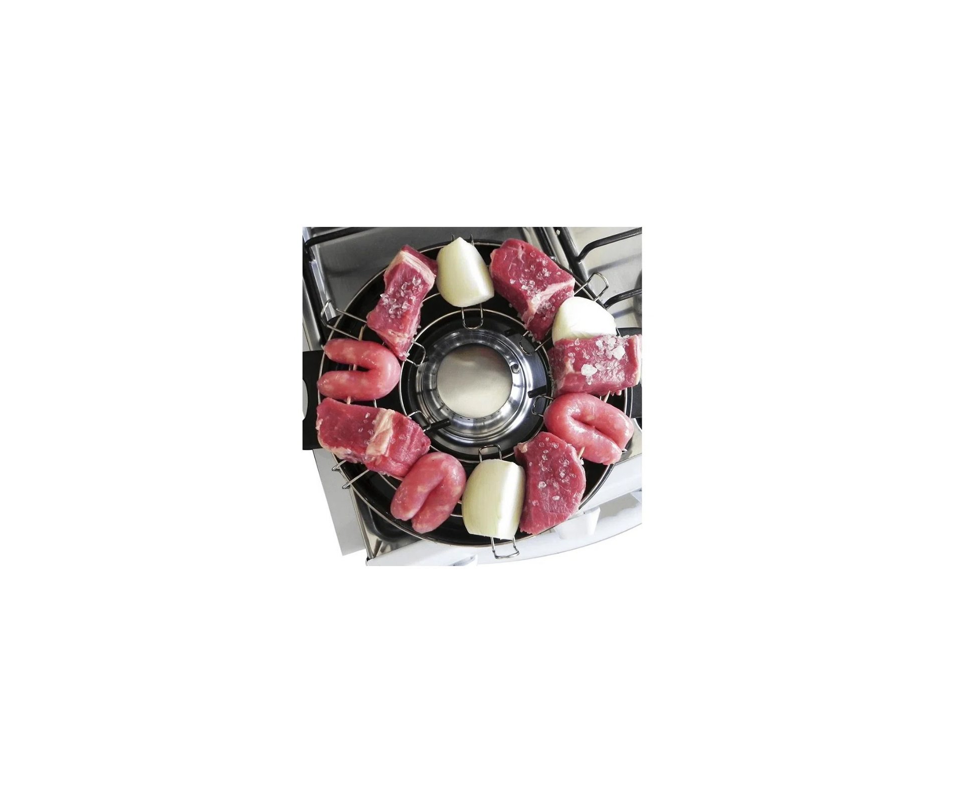 Fogareiro Frontier Portatil Para Cozinha E Camping Azul - Nautika + Home Grill Para Fogão E Fogareiro + 4 Refil Gás