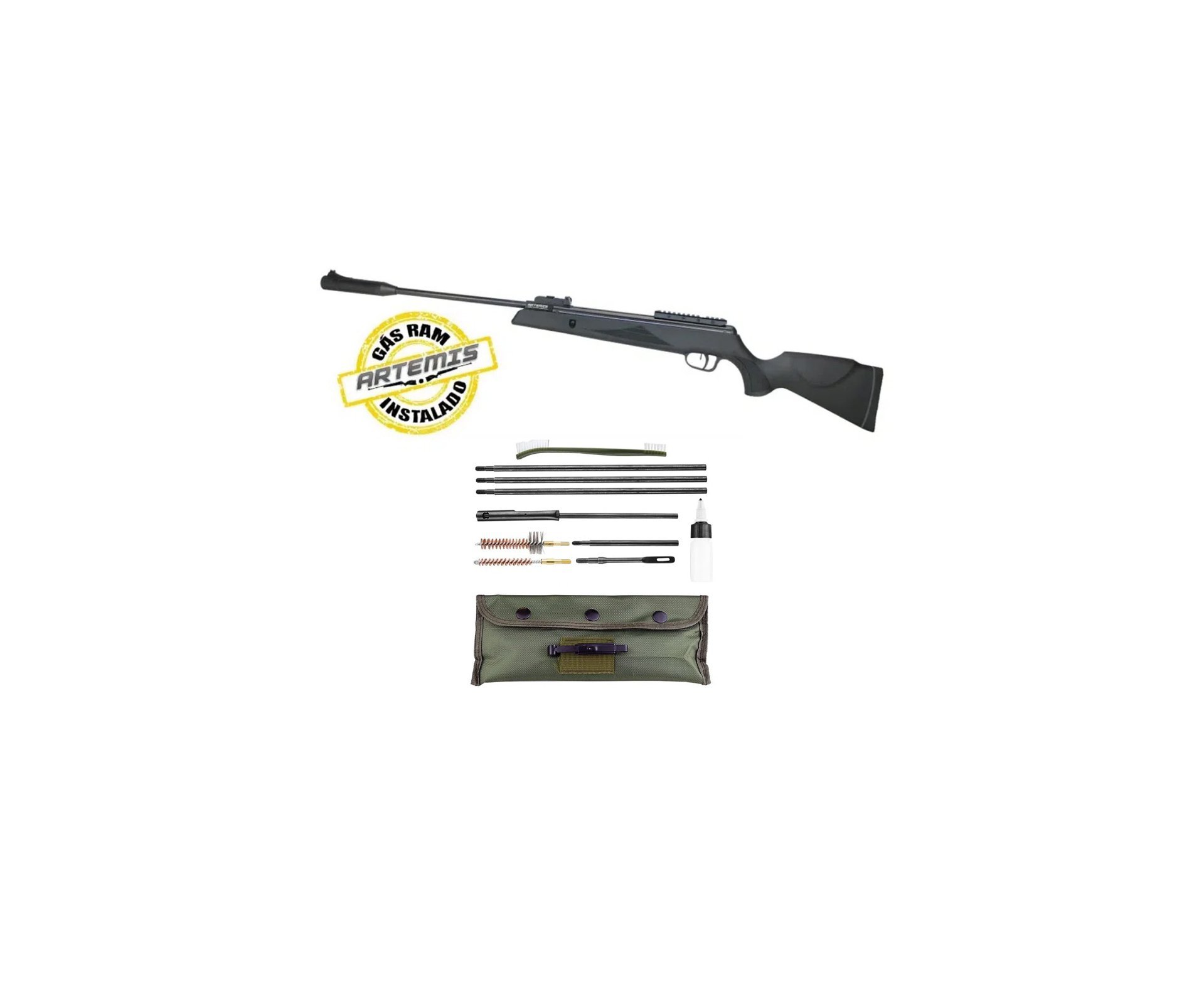 Carabina de Pressão Black Hawk 6,0mm Gas Ram Nitro Artemis FXR + Kit Limpeza FXR