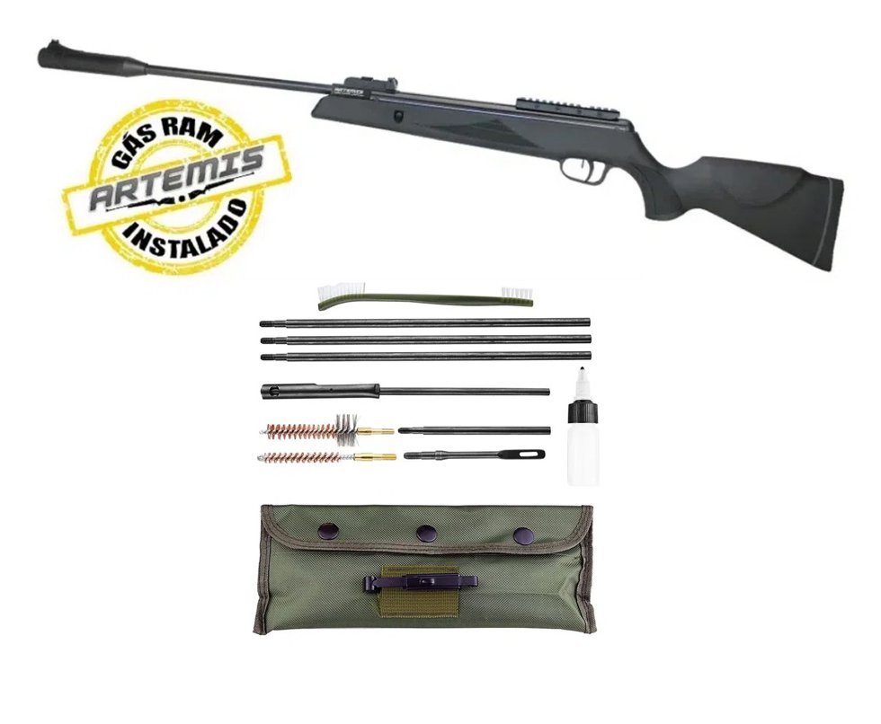Carabina de Pressão Black Hawk 6,0mm Gas Ram Nitro Artemis FXR + Kit Limpeza FXR