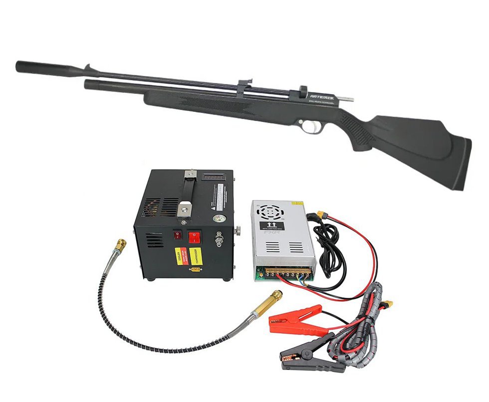 Carabina De Pressão PCP PR900S G2 Polímero 5,5mm New Generation Artemis + Compressor Portátil Trivolt Compact para Carabina PCP - FXR