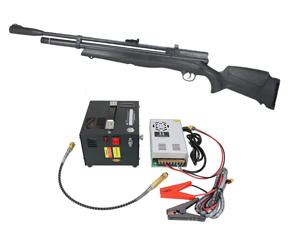 Carabina Pcp Beeman New 1336 54 Joules 10 Tiros 5,5mm - Rossi + Compressor Portátil Trivolt Compact para Carabina PCP - FXR
