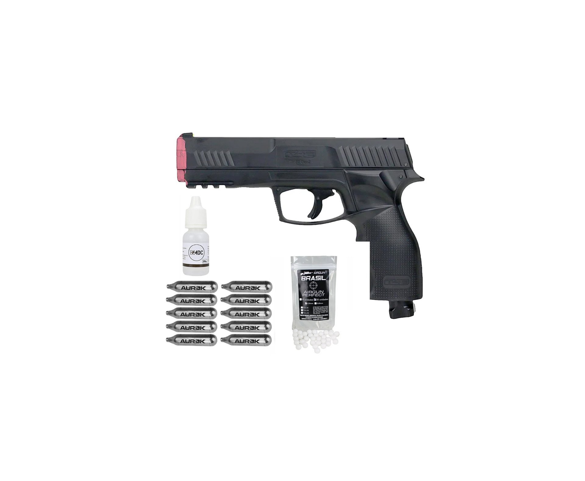 Pistola de Pressão CO2 HDP T4E P320 Defense GEN2 Cal .50 LTL Umarex + BBS HDP/HDR + Oleo de Silicone + 10 Co2