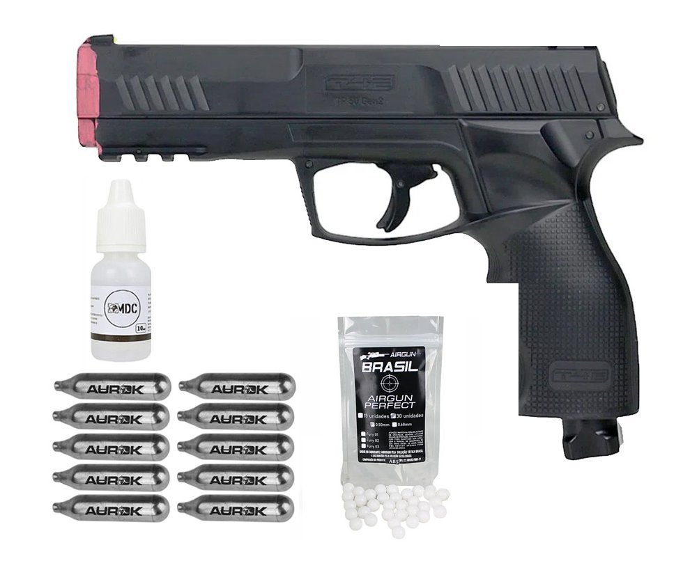 Pistola de Pressão CO2 HDP T4E P320 Defense GEN2 Cal .50 LTL Umarex + BBS HDP/HDR + Oleo de Silicone + 10 Co2