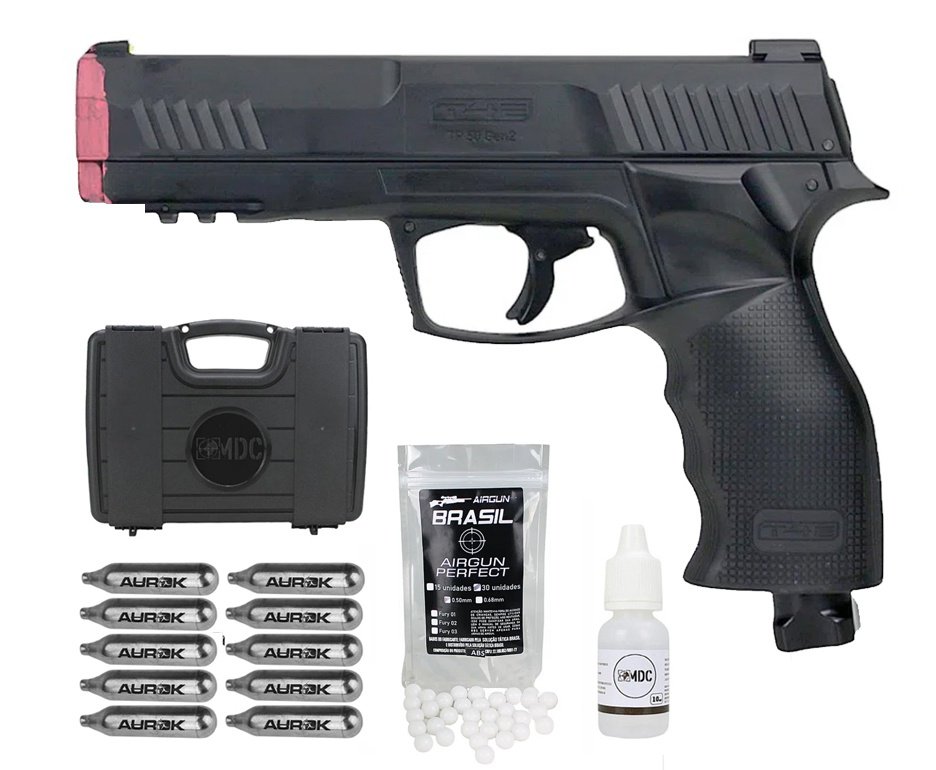 Pistola de Pressão CO2 HDP T4E P320 Defense GEN2 Cal .50 LTL Umarex +  BBS HDP/HDR + Oleo de Silicone + Case + 10 Co2