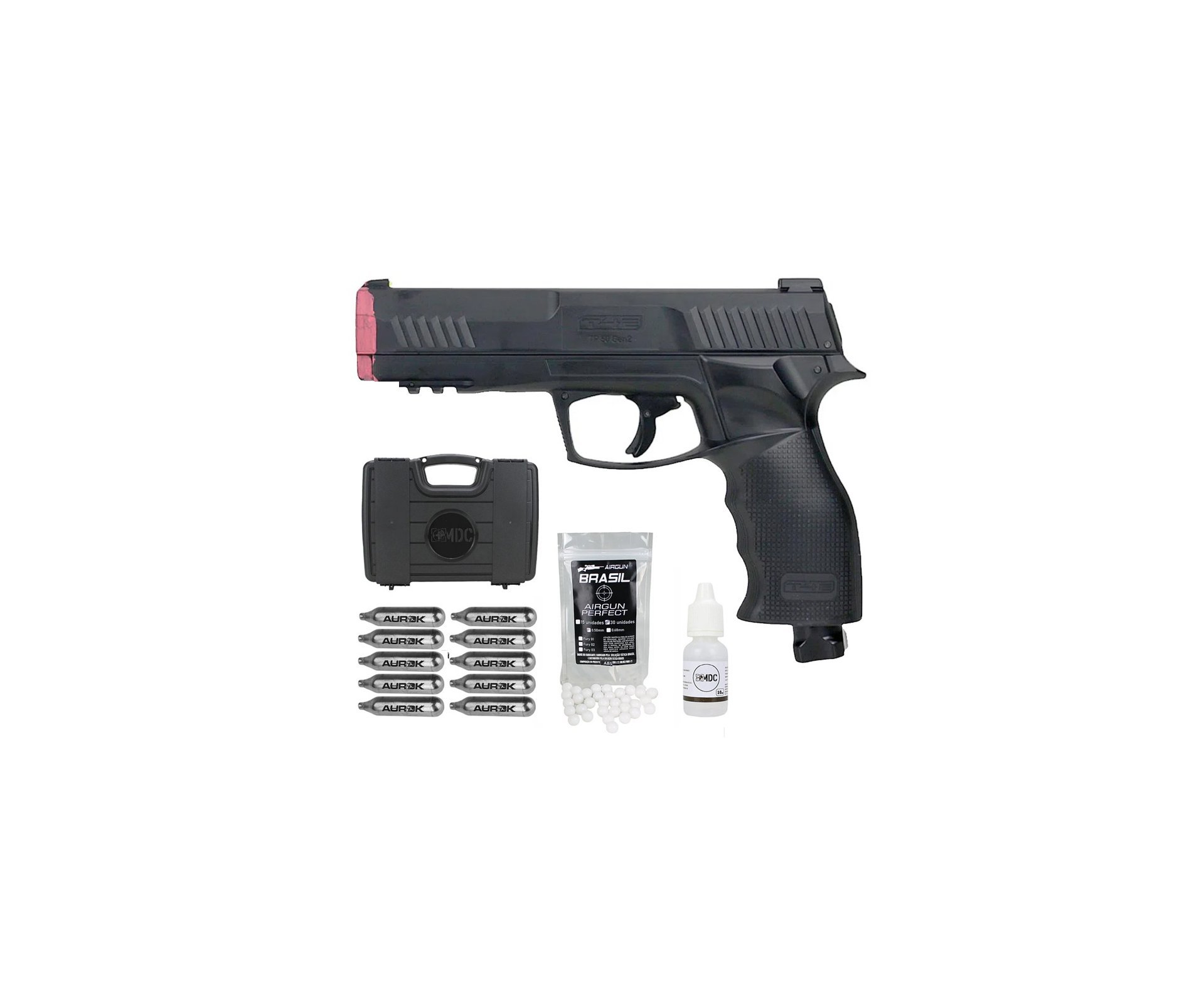 Pistola de Pressão CO2 HDP T4E P320 Defense GEN2 Cal .50 LTL Umarex +  BBS HDP/HDR + Oleo de Silicone + Case + 10 Co2