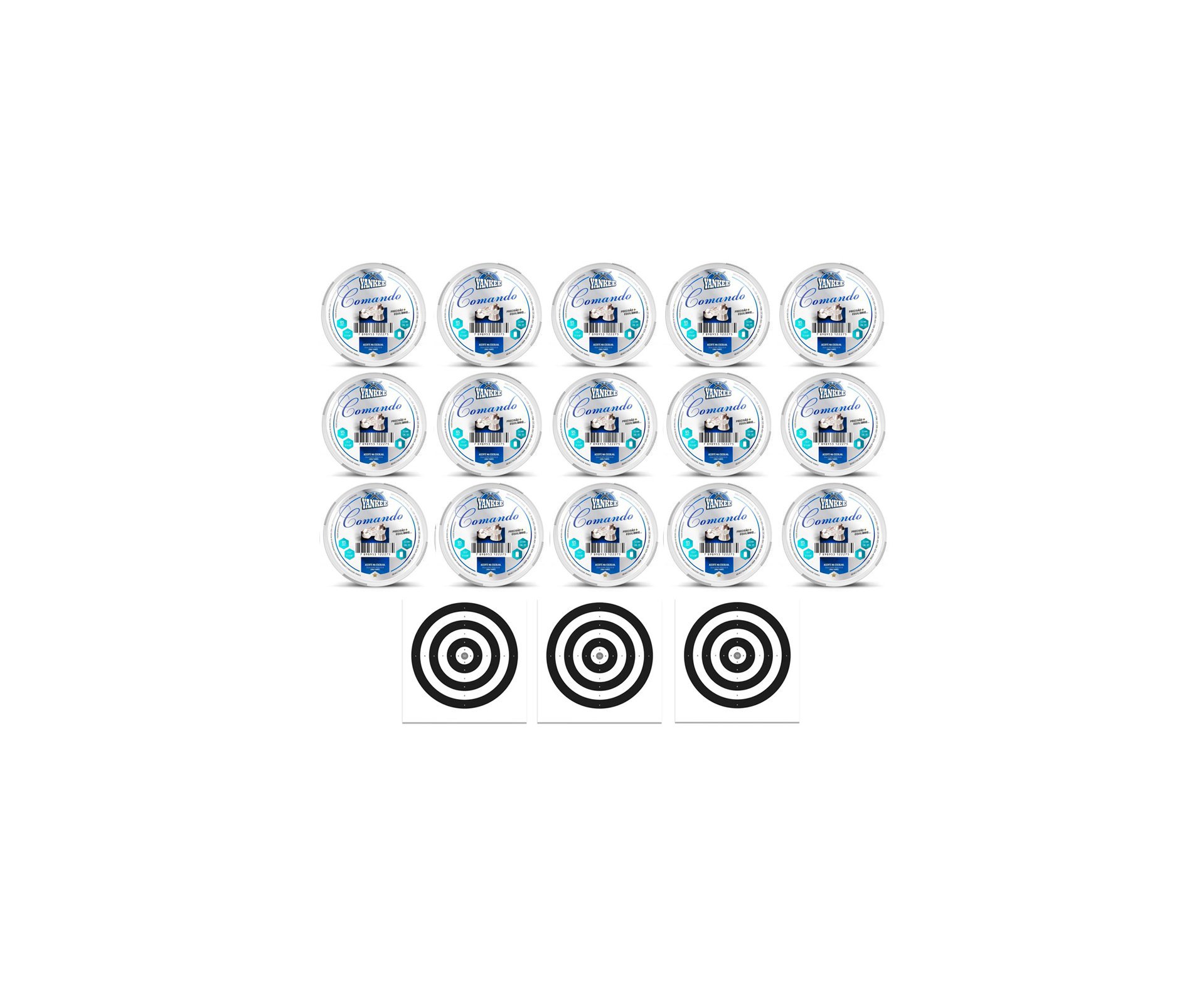 Kit 15 Cx Chumbinho De Pressão Yankee Comando 5,5mm - 125 Unidades - Chakal + Alvos