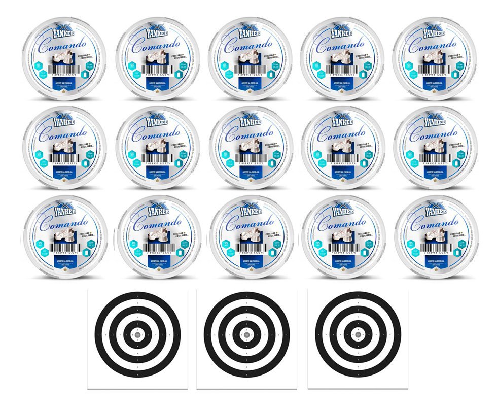 Kit 15 Cx Chumbinho De Pressão Yankee Comando 5,5mm - 125 Unidades - Chakal + Alvos