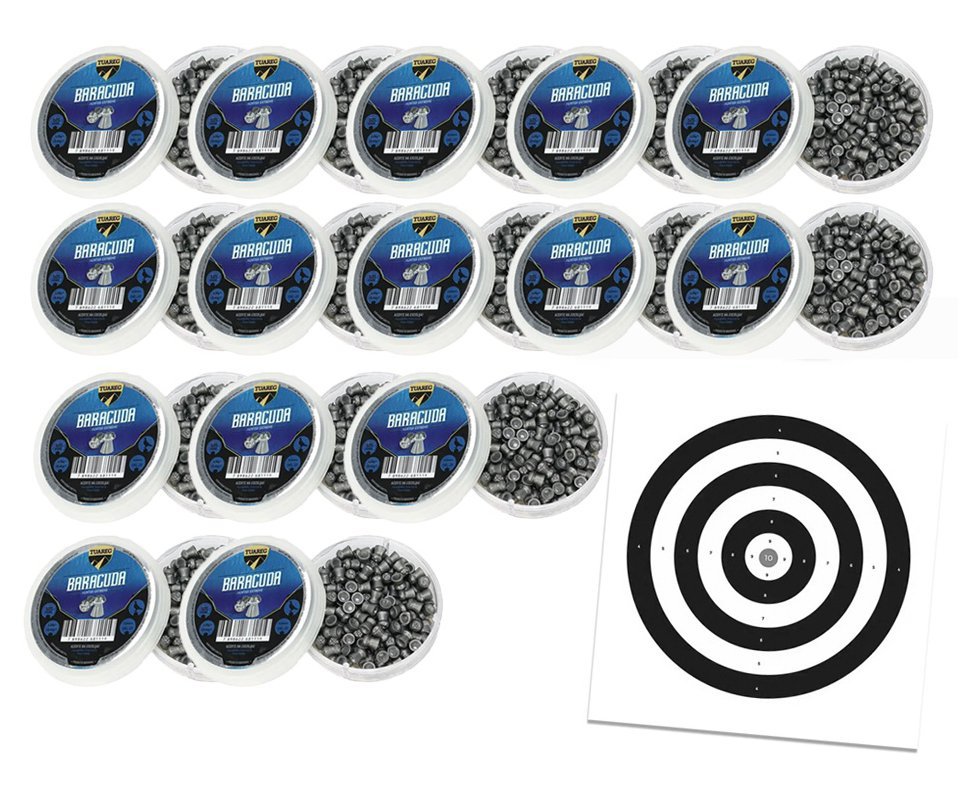Kit 15 Cx Chumbinho De Pressão Tuareg Baracuda Hunter Extreme 5,5mm + Alvos