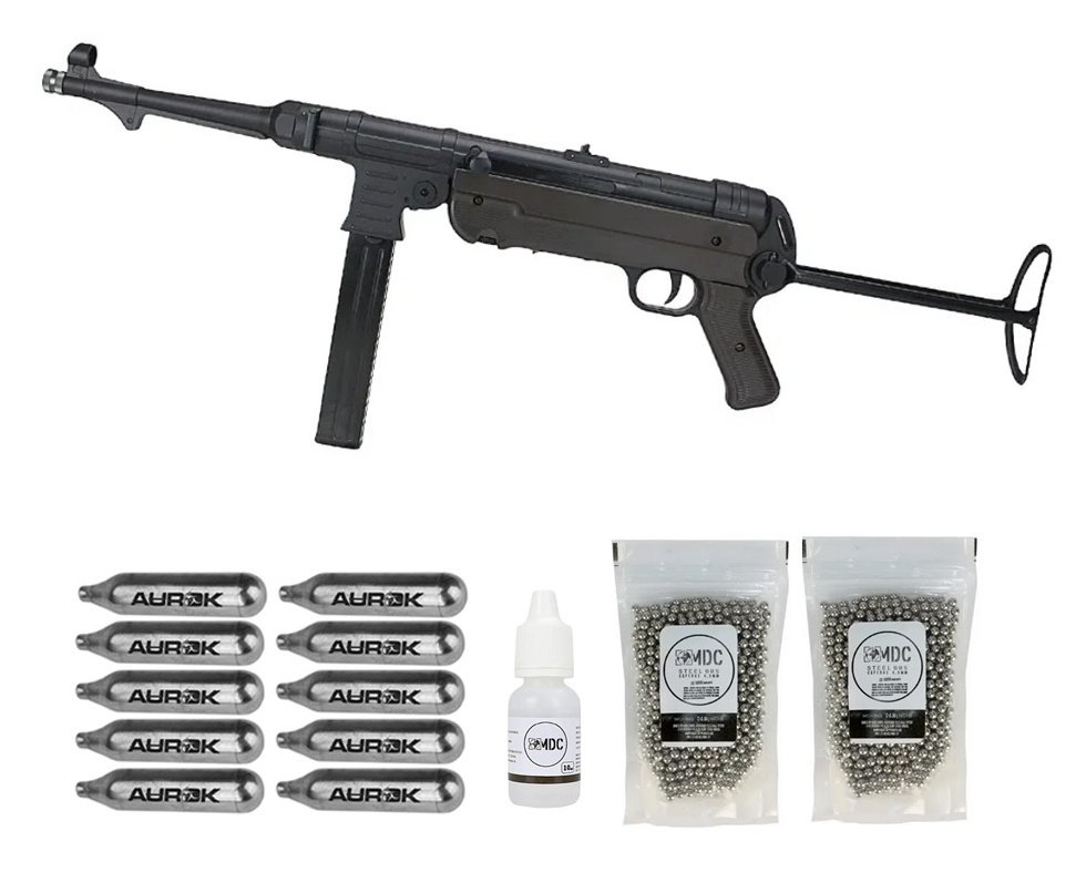 Rifle CO2 Legends MP German Semi Auto 4,5mm Full metal Segunda Guerra - Umarex + Co2 + Esferas + Oleo de Silicone + Capa
