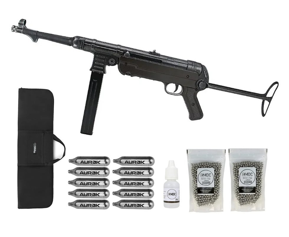 Rifle CO2 MP German Legacy Edition Full Auto 4,5mm Segunda Guerra- Umarex + Co2 + Esferas + Oleo de Silicone + Capa