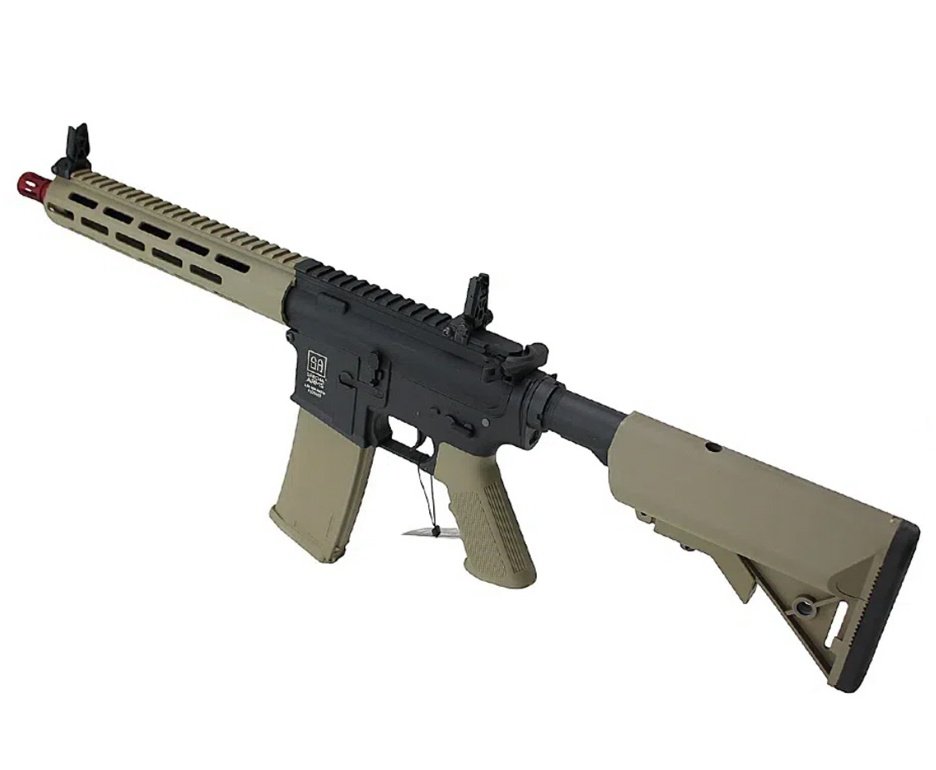 Rifle de Airsoft AEG M4 SA-F03 Flex Half Tan M-LOK - Specna Arms + Bateria 7.4 + Carregador