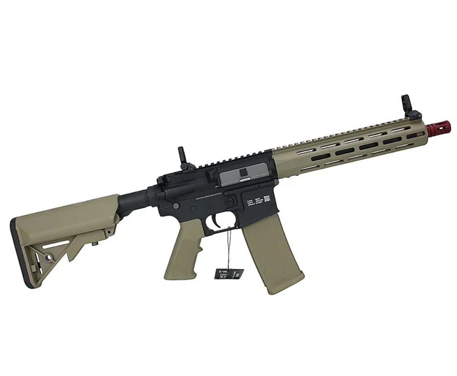 Rifle de Airsoft AEG M4 SA-F03 Flex Half Tan M-LOK - Specna Arms + Bateria 7.4 + Carregador