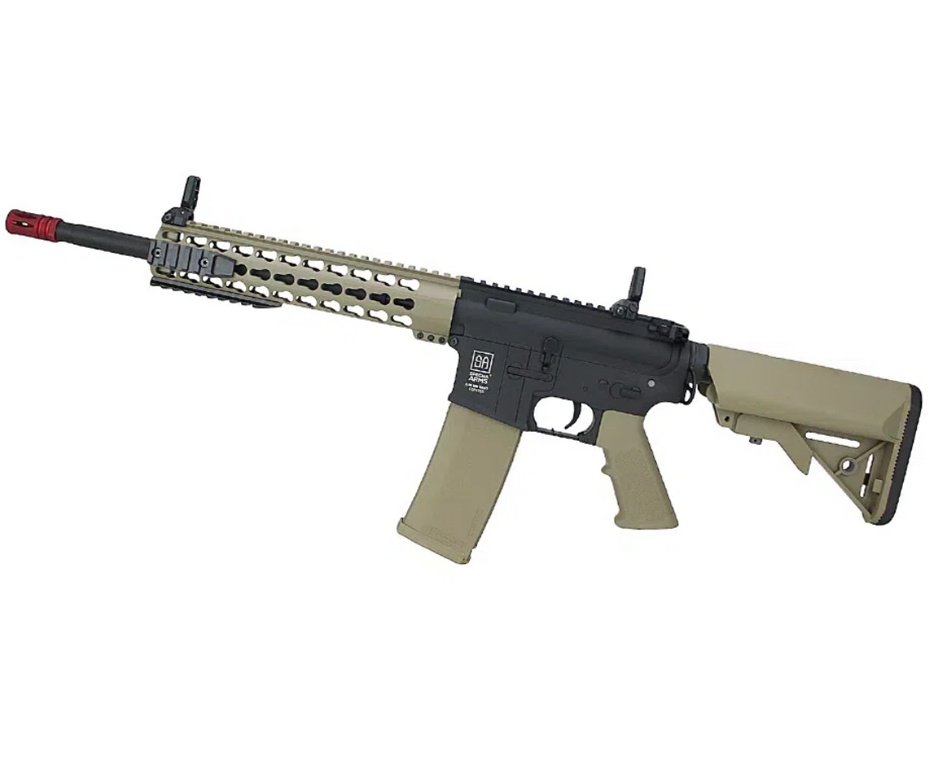 Rifle de Airsoft AEG M4 SA-F02 Half Tan Flex Key MOD 10"- Specna Arms + Bateria 7.4 + Carregador