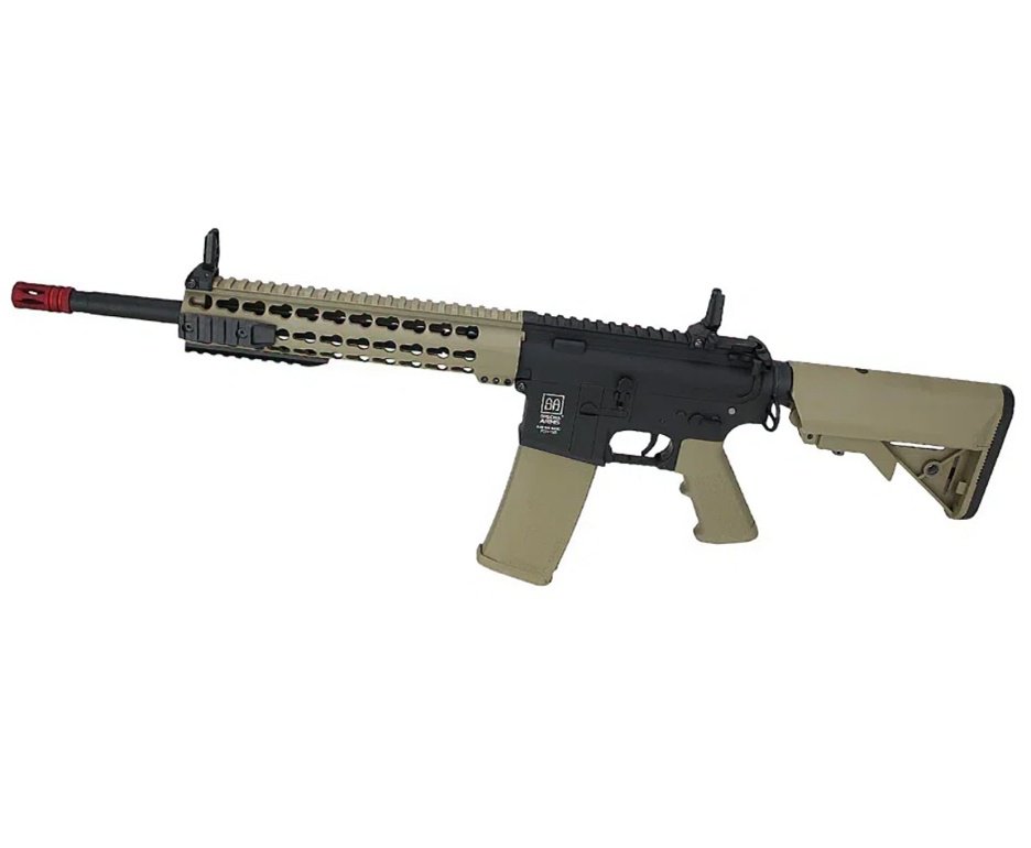 Rifle de Airsoft AEG M4 SA-F02 Half Tan Flex Key MOD 10"- Specna Arms + Bateria 7.4 + Carregador