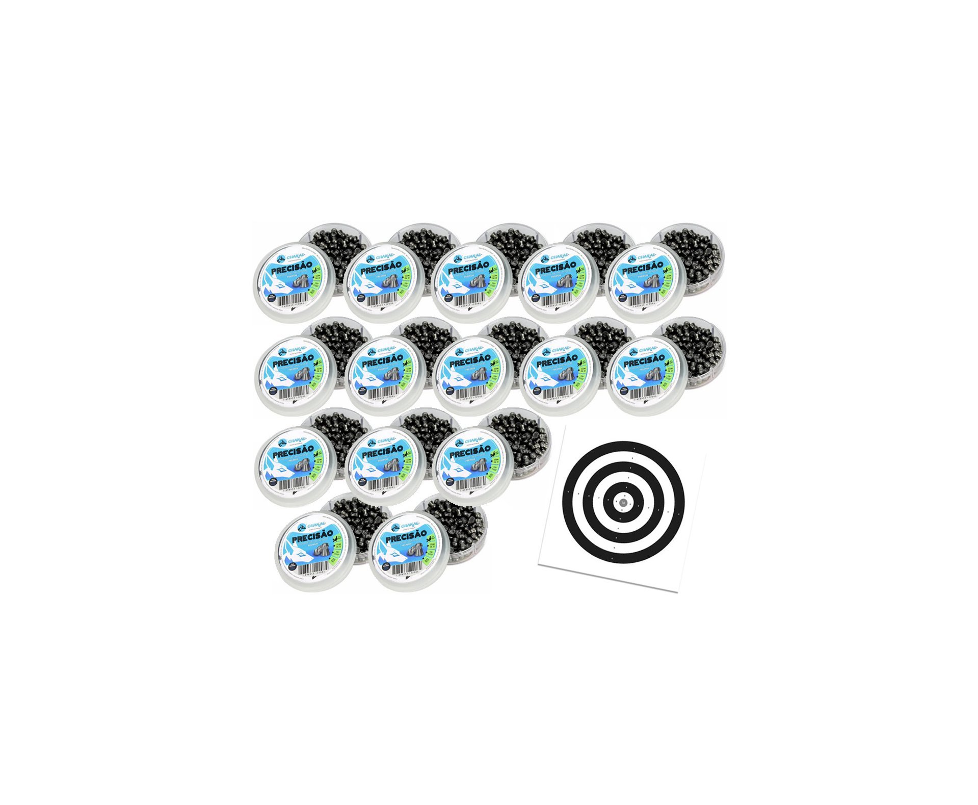 Kit 15 Cx Chumbinho Precisão 5,5 - 125 Unds - Chakal + Alvos
