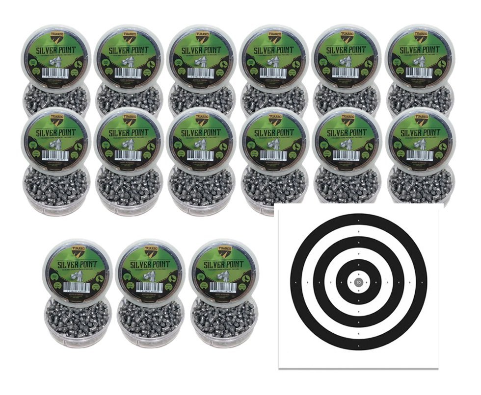 Kit 15 Cx Chumbo Tuareg Premium Silver Point 4,5 + Alvos