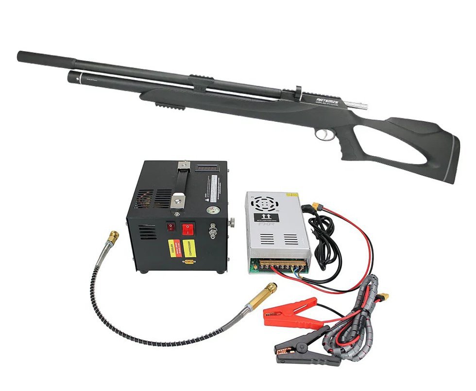 Carabina De Pressão Pcp M25 Thunder Black 5,5 + Compressor Portátil Trivolt Compact FXR