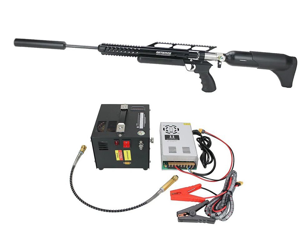 Carabina PCP Artemis M18 Hammer 5.5 + Compressor Portátil Trivolt Compact FXR