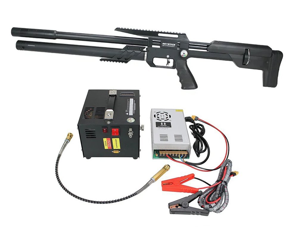 Carabina PCP Artemis M60 Bull Pup 5.5 Slayer + Compressor Portátil Trivolt Compact FXR