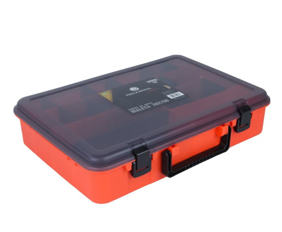 Maleta Estojo de Pesca 392708 Laranja - Pesca Brasil