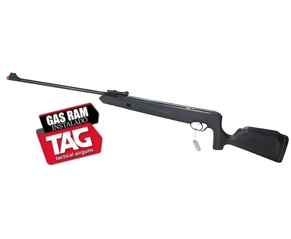 Carabina de Pressão Naja Nitro Gás Ram 5,5 - TAG + Alvos + Chumbo + Capa + Desengripante/Anticorrosivo