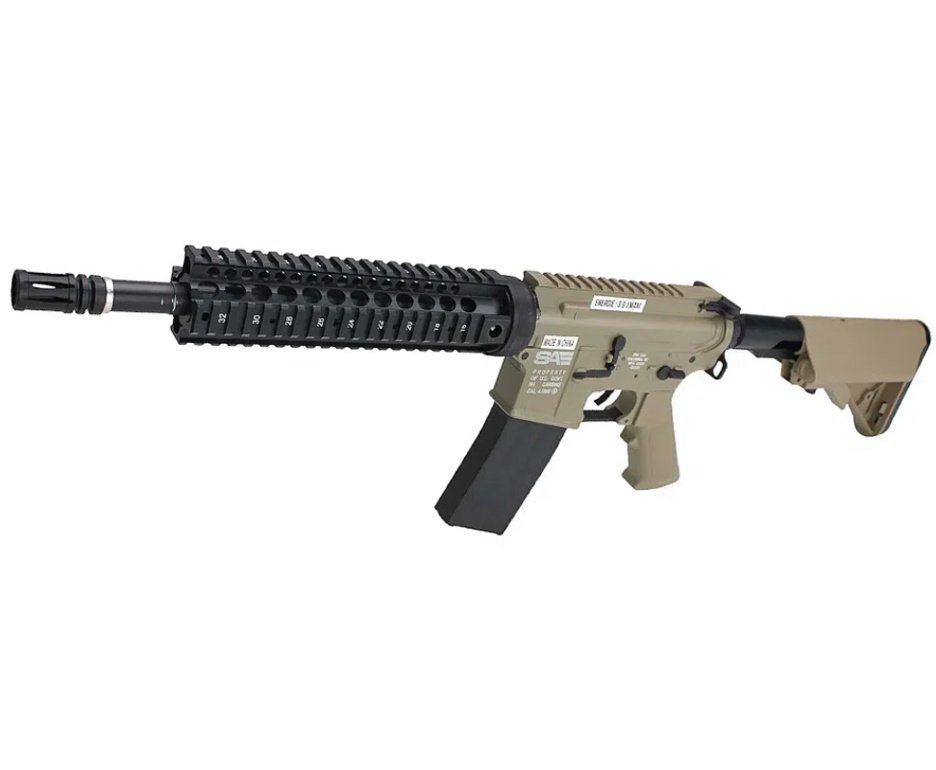 Rifle de Pressão CO2 FN Herstal M4 RIS SA Full Metal 4.5mm TAN - Cybergun + Co2 + BBS + Capa