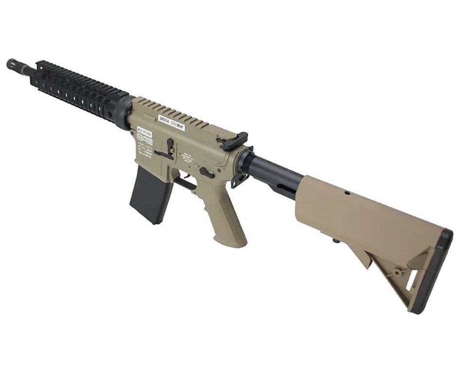 Rifle de Pressão CO2 FN Herstal M4 RIS SA Full Metal 4.5mm TAN - Cybergun + Co2 + BBS + Capa