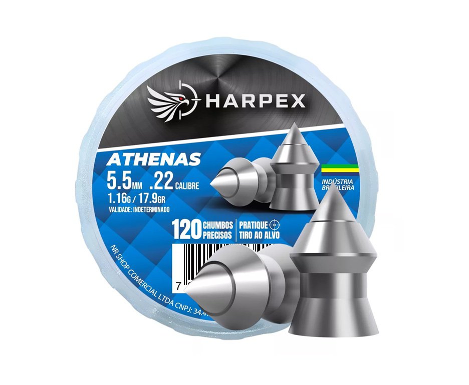 Chumbinho Athenas 5.5mm precisão e alto poder de perfuração - Harpex
