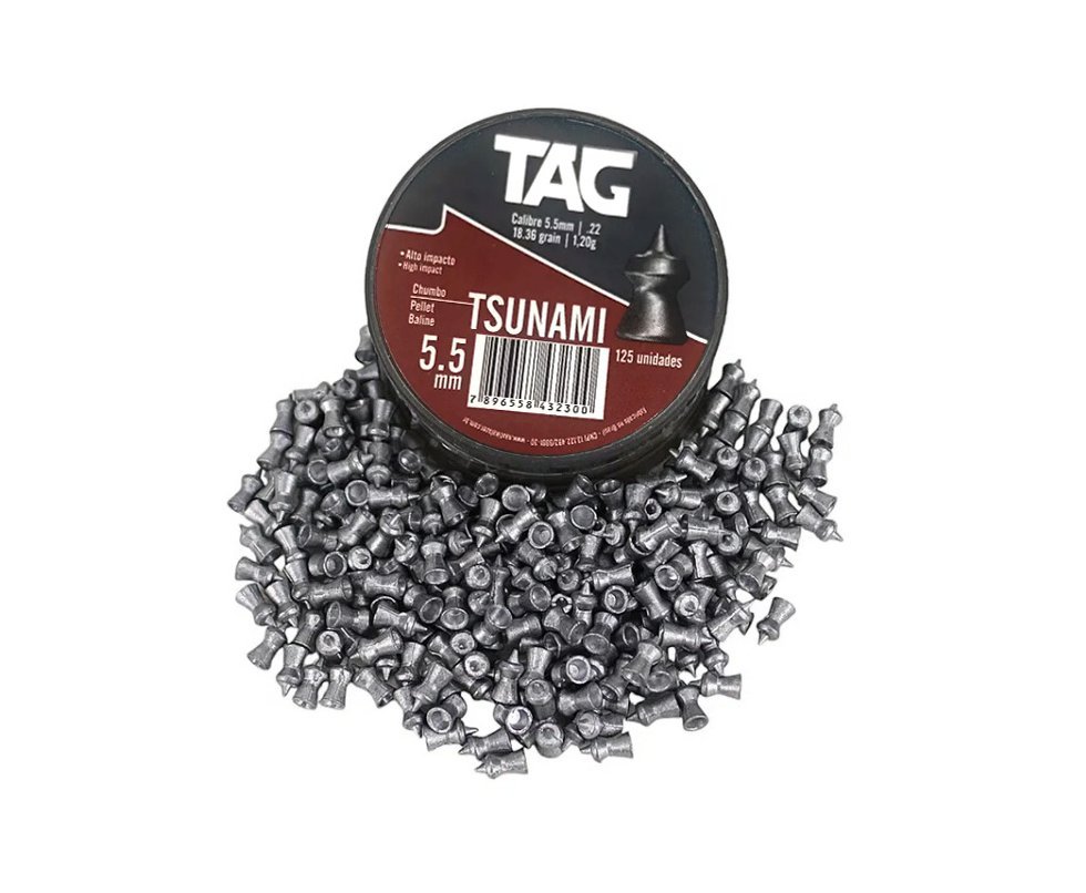 Chumbinho Tsunami Para Perfuração E Expansão 5,5mm 125 Unid - Nautika