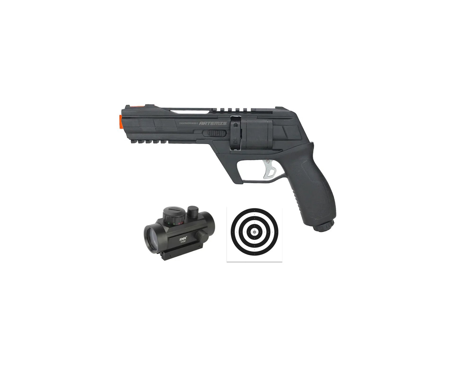 Revólver de Pressão HDR CO2 CP300 Defender .50 - Artemis + Red Dot 1x30 + Alvos