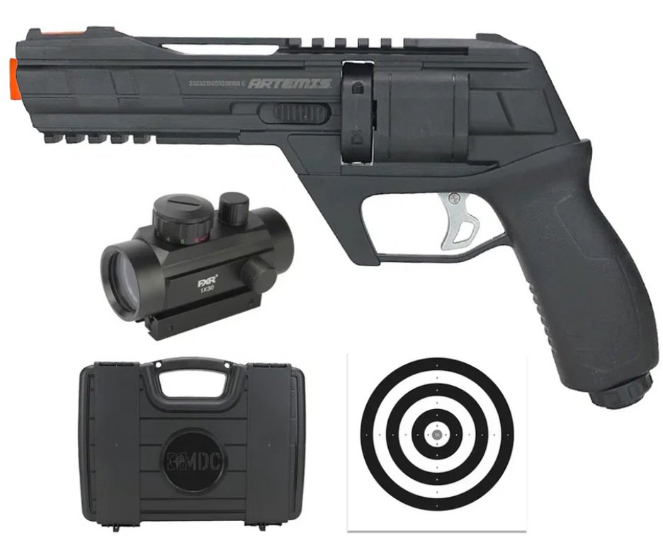 Revólver de Pressão HDR CO2 CP300 Defender .50 - Artemis + Red Dot 1x30 + Alvos + Case