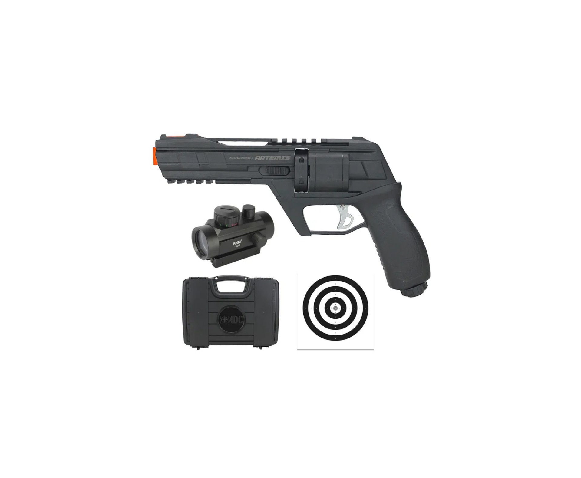 Revólver de Pressão HDR CO2 CP300 Defender .50 - Artemis + Red Dot 1x30 + Alvos + Case