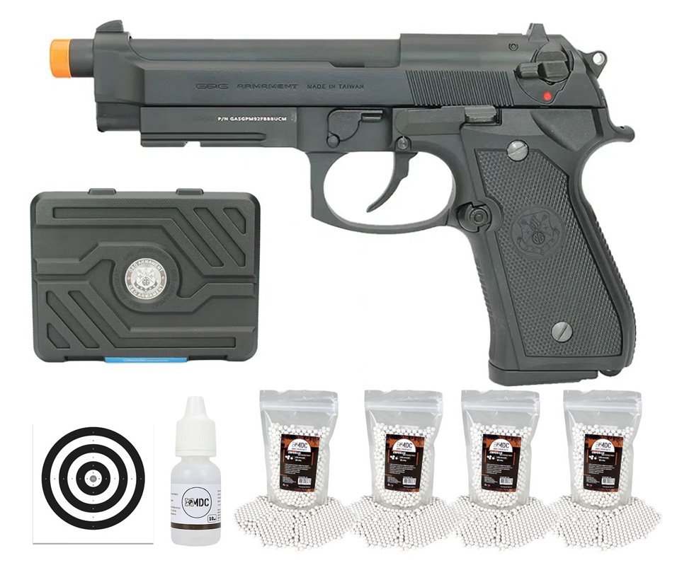 Pistola De Airsoft Gbb Gpm92 G&g Full Metal Blowback 6,0 + Oleo + BBS + Alvos