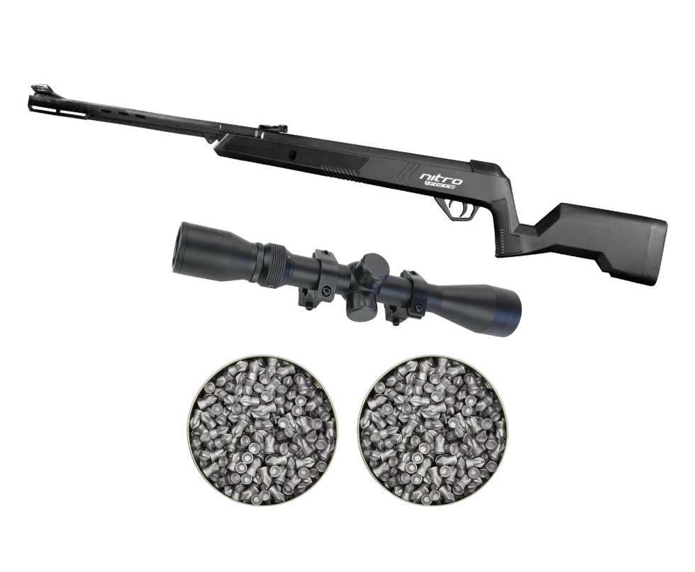 Carabina de Pressão CBC Nitro Force 4,5 CBC + Luneta 4x32 + Chumbo