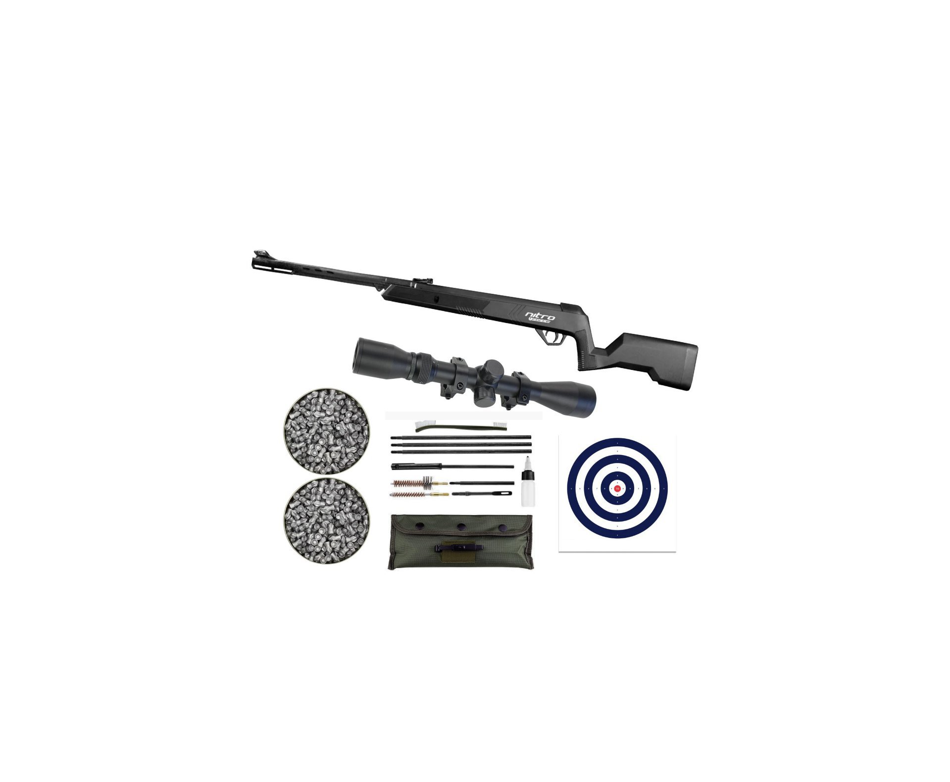 Carabina de Pressão CBC Nitro Force 6,0 - CBC + Luneta 4x32 + Chumbo + Alvos + Kit de Limpeza