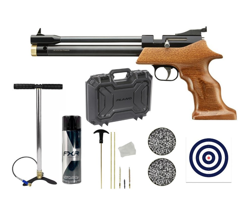 Pistola de Pressão PCP Artemis PP800R 4.5 + Bomba + Chumbo + Alvos + Desengripante / Anticorrosivo + Kit de Limpeza + Case