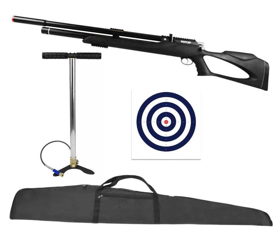 Carabina Pressão PCP Kodiak Black 6.35 .25 Big Bore - Rossi + Bomba + Capa + Alvos