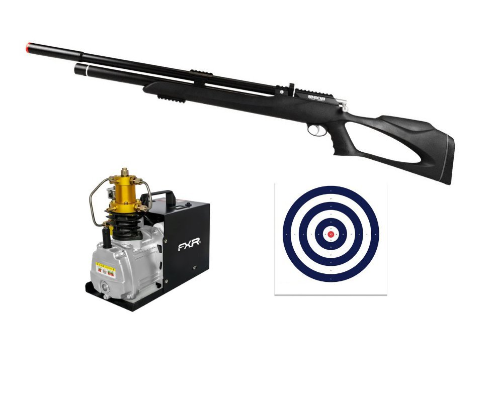 Carabina Pressão PCP Kodiak Black 6.35 .25 Big Bore - Rossi + Compressor FXR