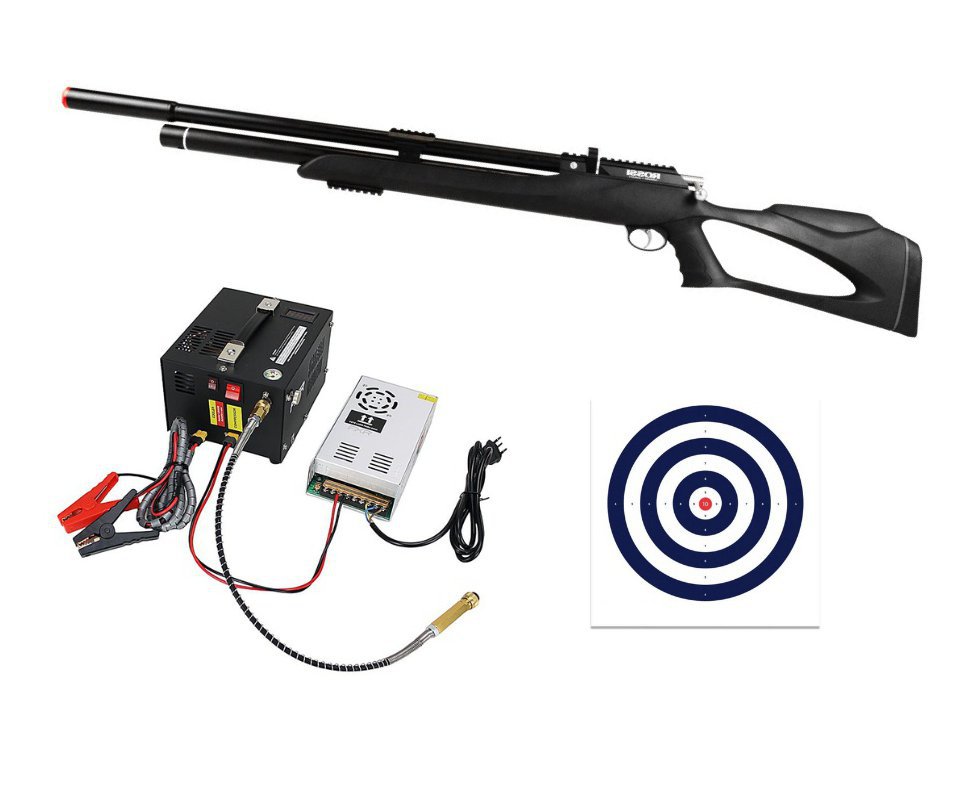 Carabina Pressão PCP Kodiak Black 6.35 .25 Big Bore - Rossi + Compressor Trivolt  FXR