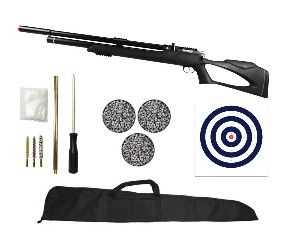 Carabina Pressão PCP Kodiak Black 6.35 .25 Big Bore - Rossi + Kit limpeza + Capa + Chumbos + Alvos