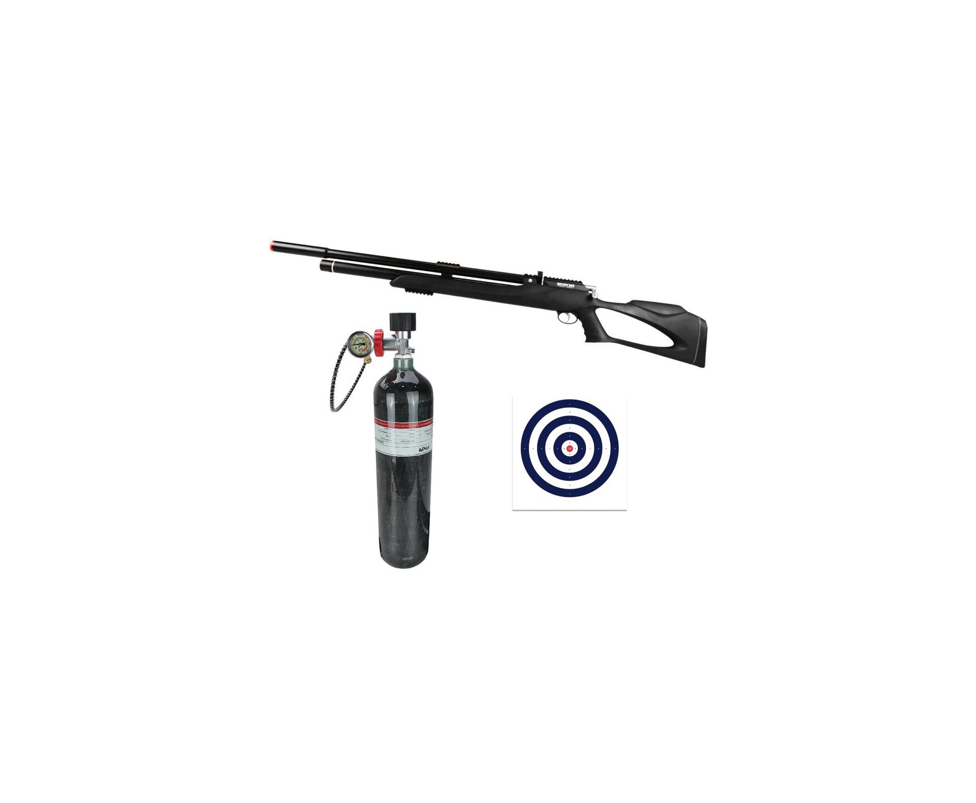 Carabina Pressão PCP Rossi kodiak Black 7.62mm .30 Big Bore - Rossi + Scuba 6,8 L