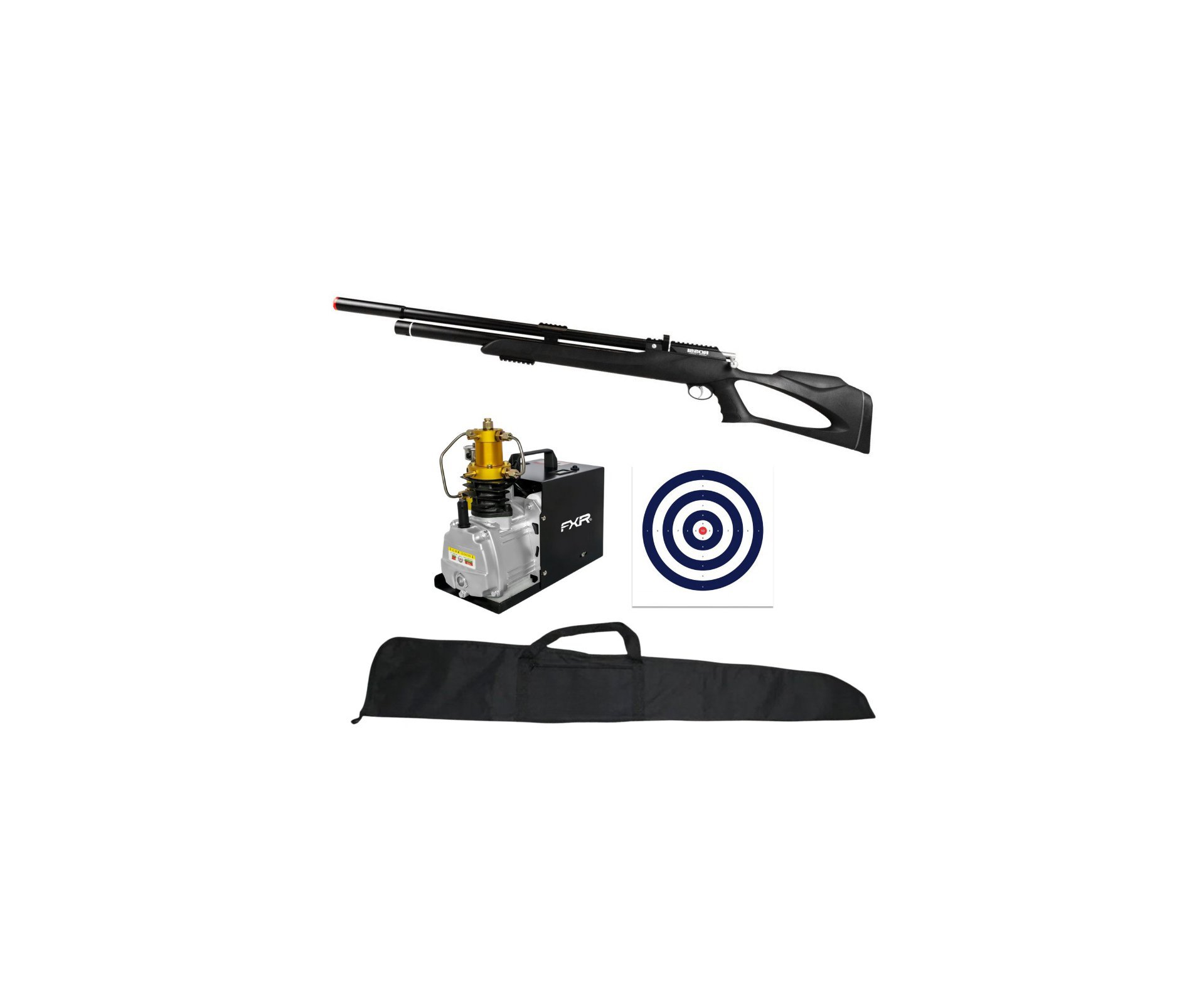 Carabina Pressão PCP Rossi kodiak Black 7.62mm .30 Big Bore - Rossi + Compressor FXR + Capa