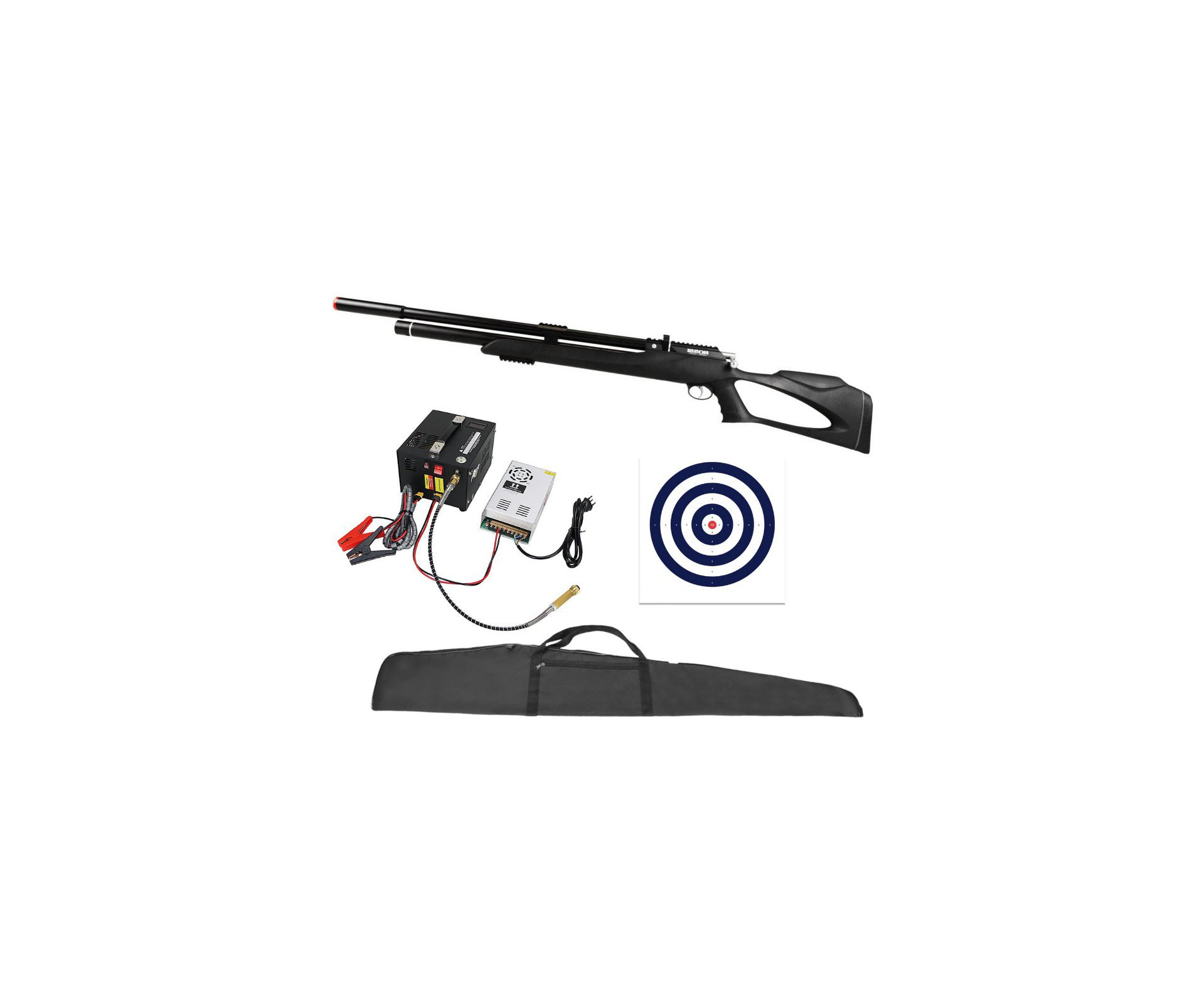 Carabina Pressão PCP Kodiak Black 9mm .35 Big Bore - Rossi + Compressor FXR + Capa