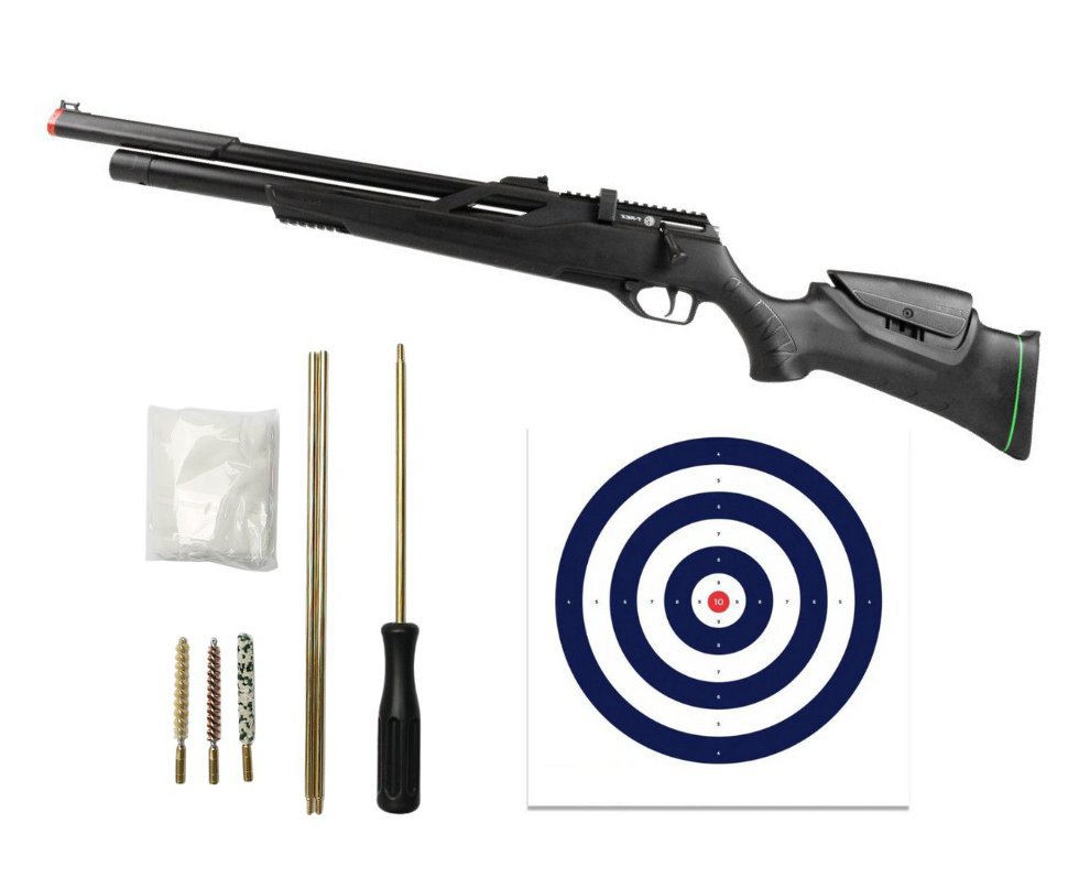 Carabina Pressão PCP Rossi T-REX 6.35mm Big Bore - Rossi + Kit de Limpeza + Alvos