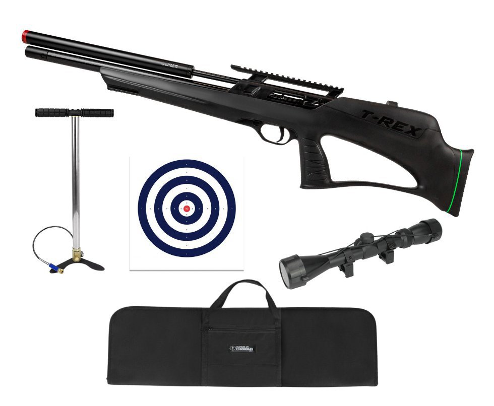 Carabina PCP Rossi T-REX Bull Pup 6,35mm Big Bore - Rossi + Bomba + Alvos + Capa + Luneta 3-9x40