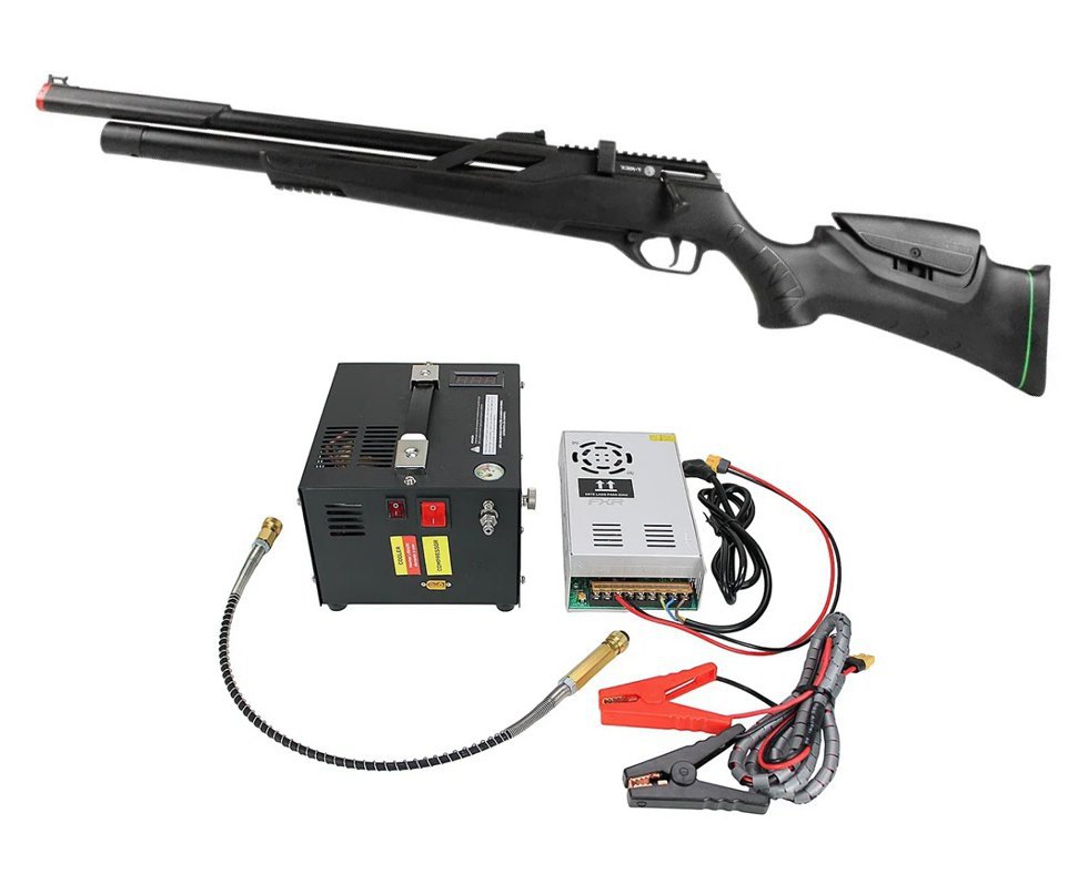 Carabina Pressão PCP Rossi T-REX 6.35mm Big Bore - Rossi + Compressor Trivolt FXR