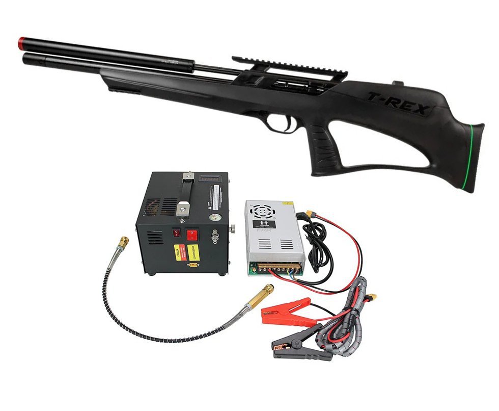 Carabina PCP Rossi T-REX Bull Pup 6,35mm Big Bore - Rossi + Compressor Trivolt FXR